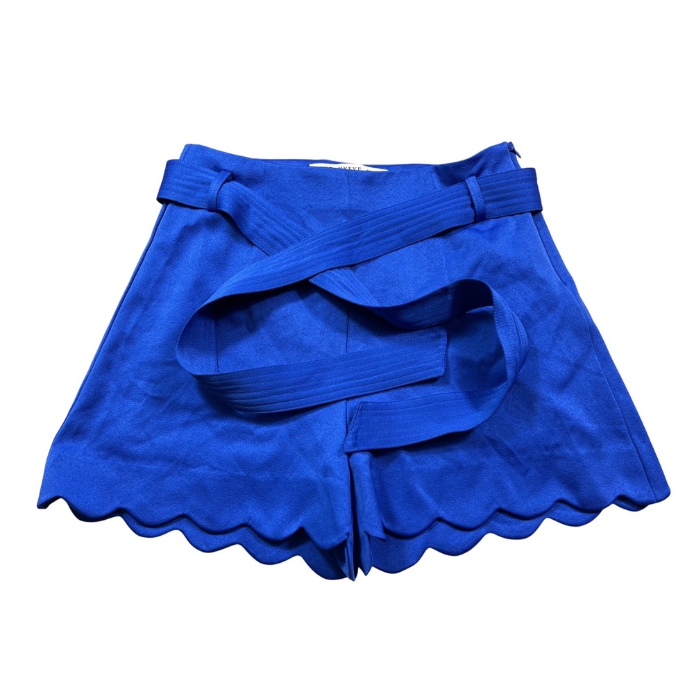 HYFVE Scallop Hem Shorts Womens‎ Small Blue High Rise Belted Dressy Casual